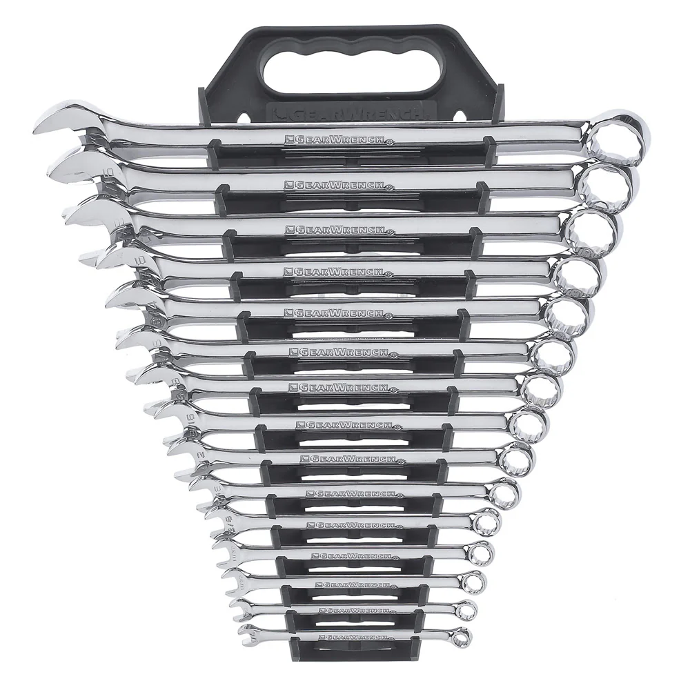 GearWrench 81901 15 Pc. 12 Point Long Pattern Combination SAE Wrench Set - Mactool Shop
