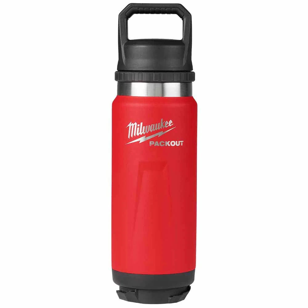 Milwaukee 48-22-8396R PACKOUT 24oz Insulated Bottle with Chug Lid - Red - Mactool Shop