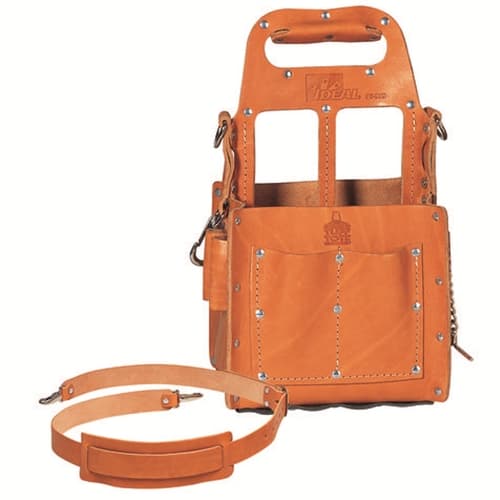 IDEAL 35-969 Tuff-Tote Tool Carrier with Shoulder Strap, Premium Leather Model - Mactool Shop