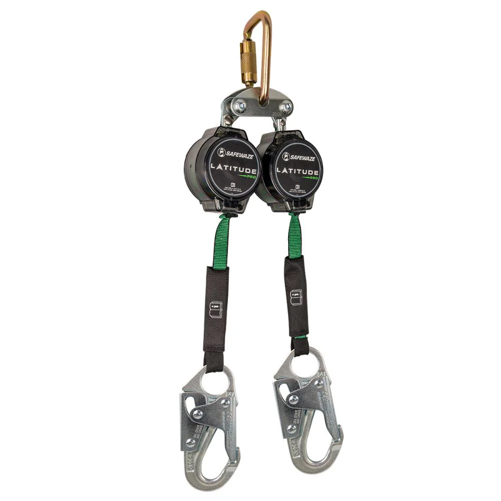 Safewaze 018-5016 Latitude Pro 7' Dual Web SRL: FS-EX313, Carabiner, Snap Hooks - Mactool Shop