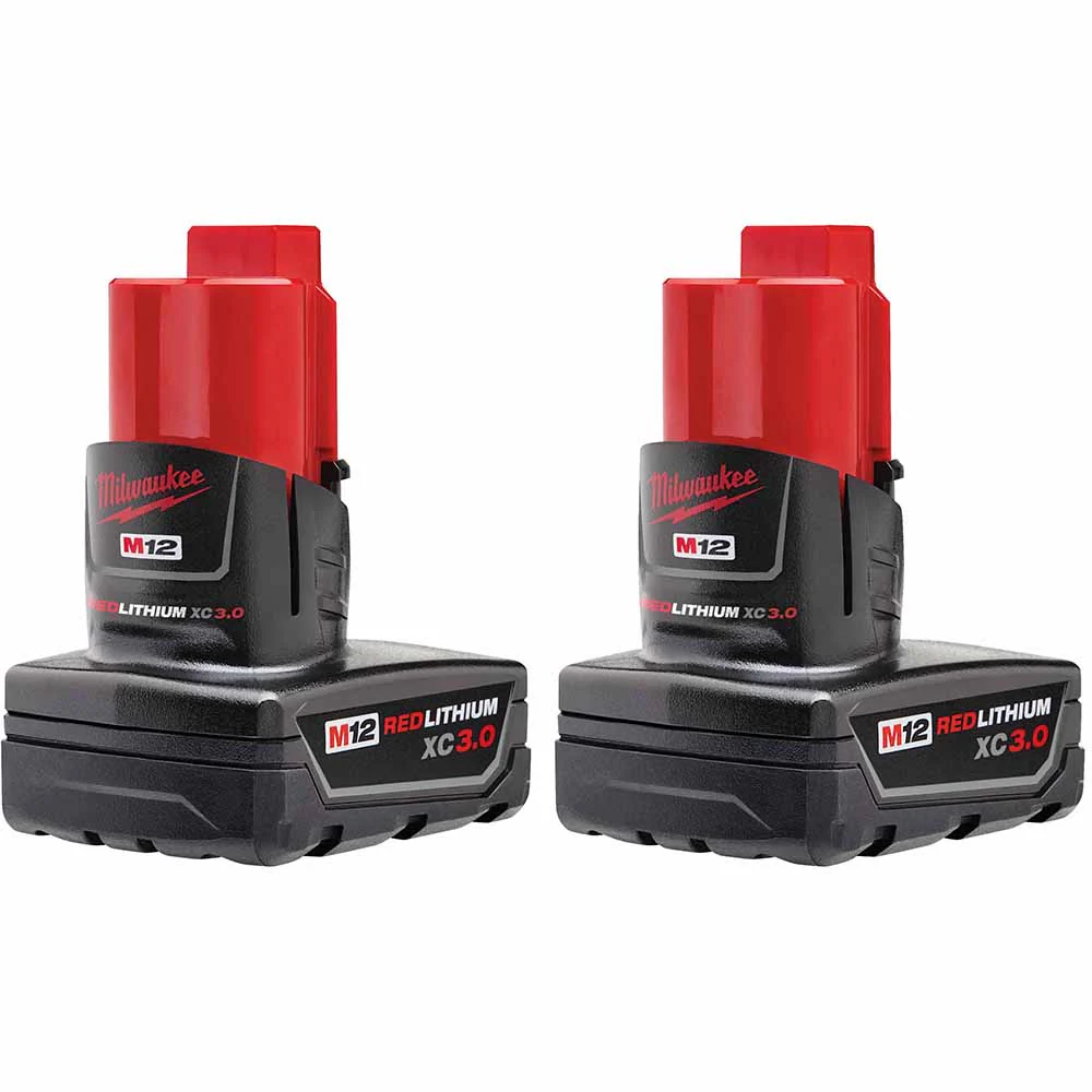 Milwaukee 48-11-2412 M12 XC High Capacity REDLITHIUM Battery Two Pack - Mactool Shop