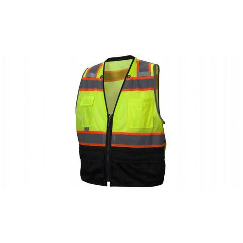 Pyramex RVZ4410BXL Safety Vest - Hi-Vis Lime - Size Extra Large - Mactool Shop