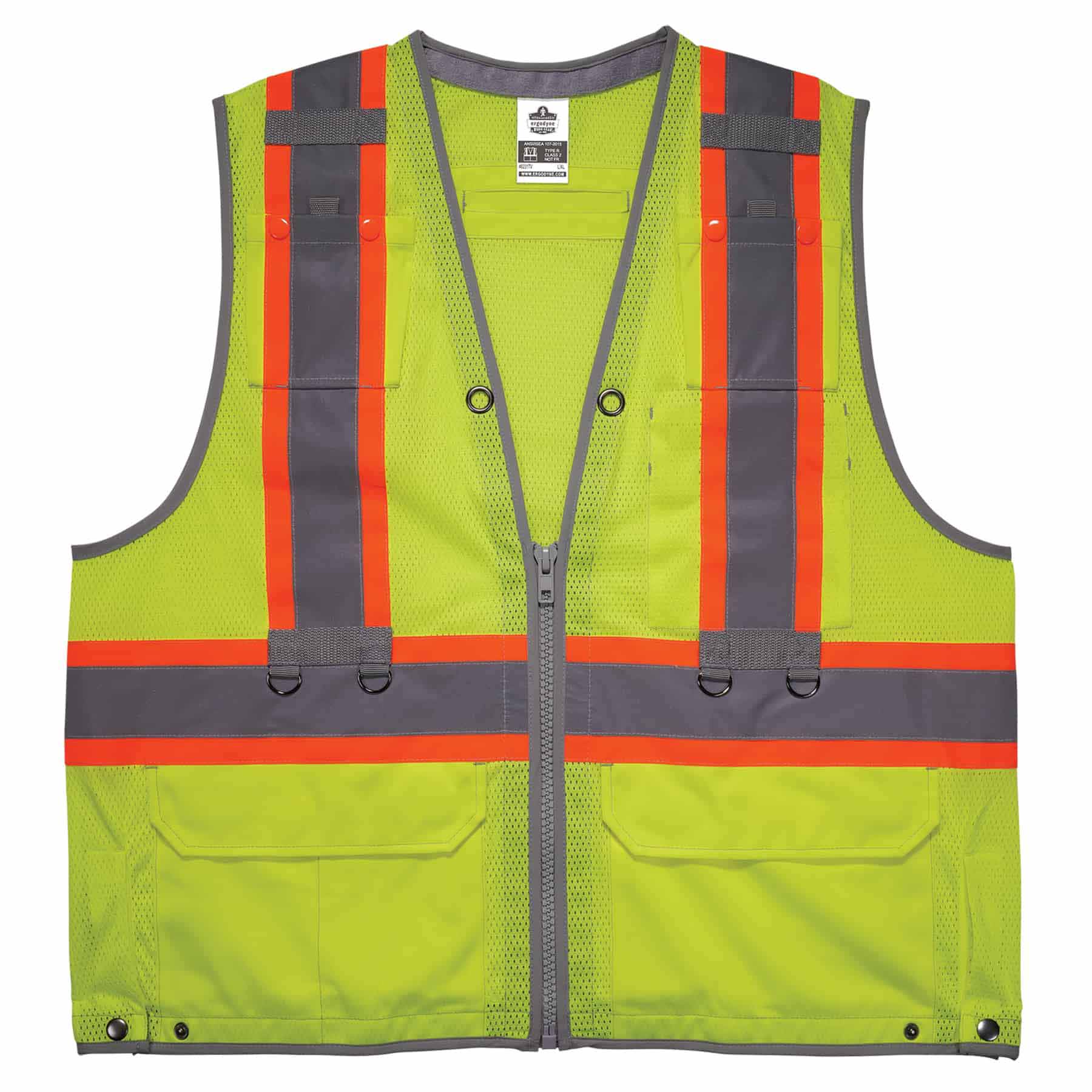 Ergodyne 24175 8231TV L/XL Lime Class 2 Hi-Vis Tool Tethering Safety Vest - Mactool Shop