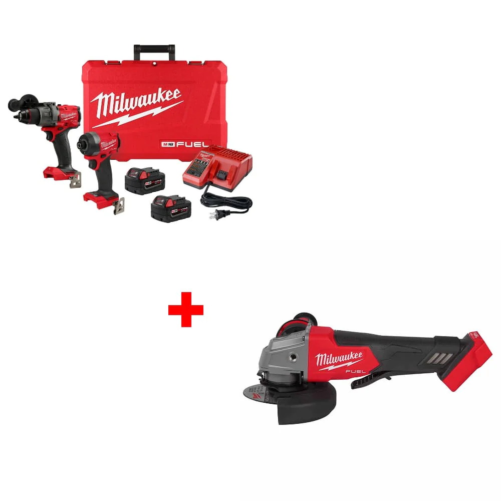 Milwaukee 3697-22 M18 FUEL 2-Tool Combo Kit w/ FREE 2880-20 M18 Grinder Switch - Mactool Shop