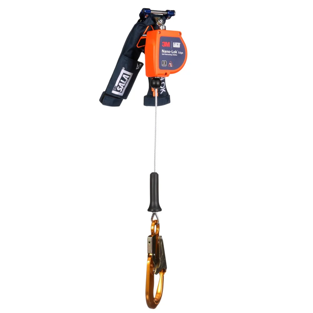 DBI Sala 3500294 Nano-Lok Edge Self-Retracting Lifeline with Quick Connect, Cable, Aluminum Rebar Hook, 8', Class 2 - Mactool Shop