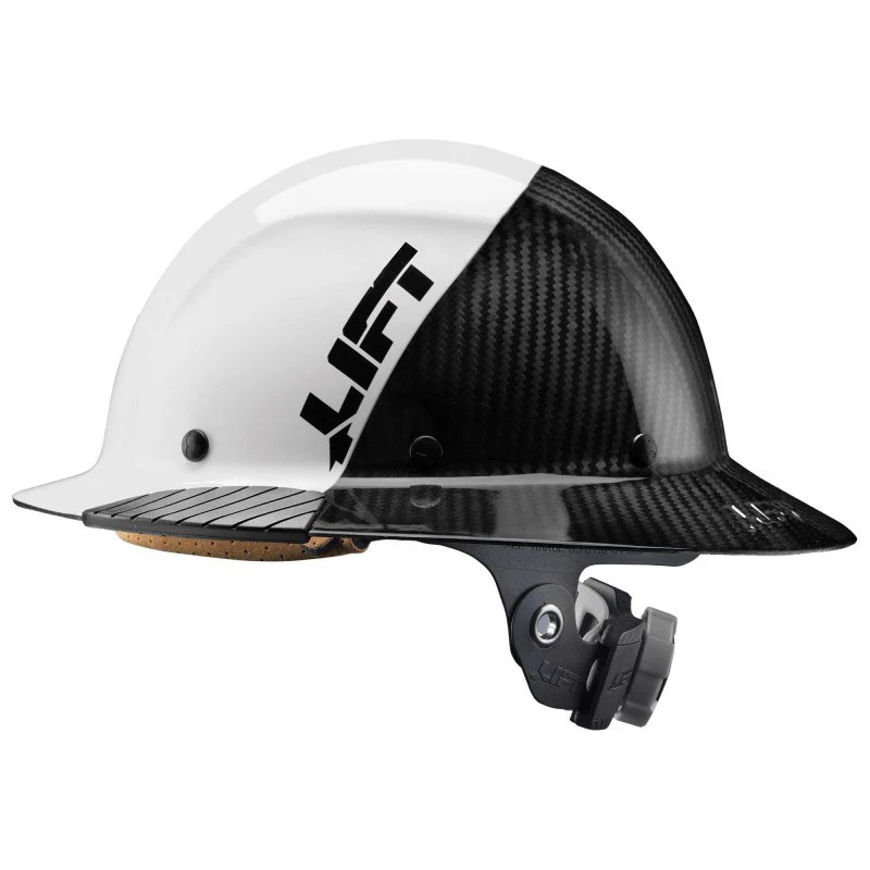 Lift HDF50C-19WC Dax Fifty 50 Full Brim Hard Hat, Fiber, White / Carbon - Mactool Shop
