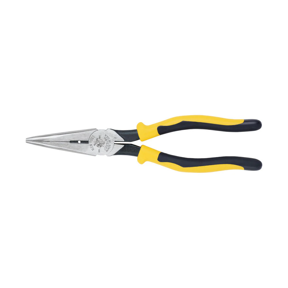 Klein Tools J203-8N Pliers, Long Nose Side-Cutters, Stripping, 8