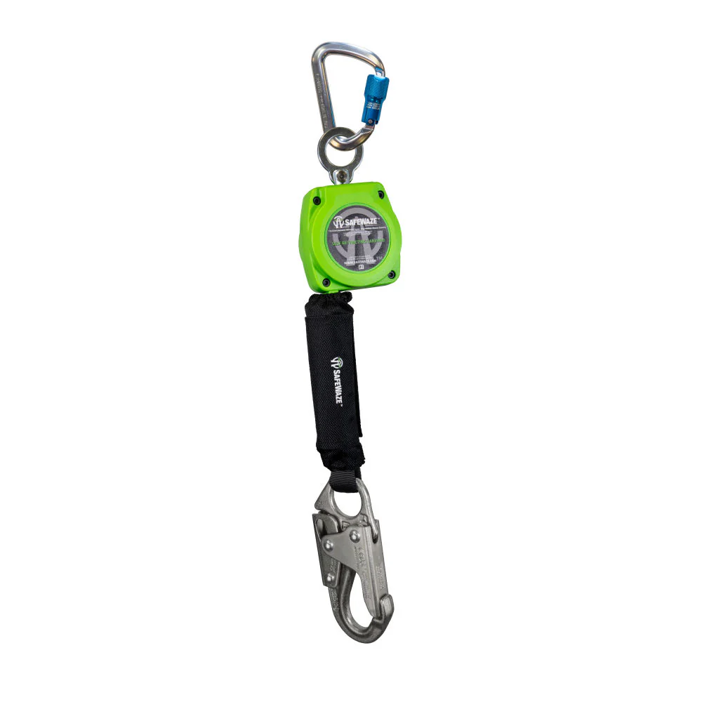 Safewaze 019-5048 6' Single Web Retractable With Aluminum Carabiner And Double Locking Steel Snap Hook - Mactool Shop