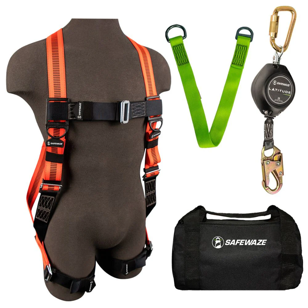 Safewaze SW130-E V-Line Bag Kit: FS99280-E Harness, FS-FSP1411-W SRL, FS811-6 Anchor, FS8125 Bag - Mactool Shop