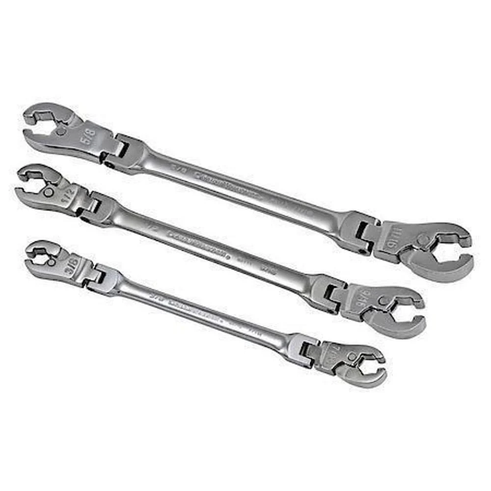 GearWrench 89098 3 Pc. Ratcheting Flex Head Flare Nut SAE Wrench Set - Mactool Shop