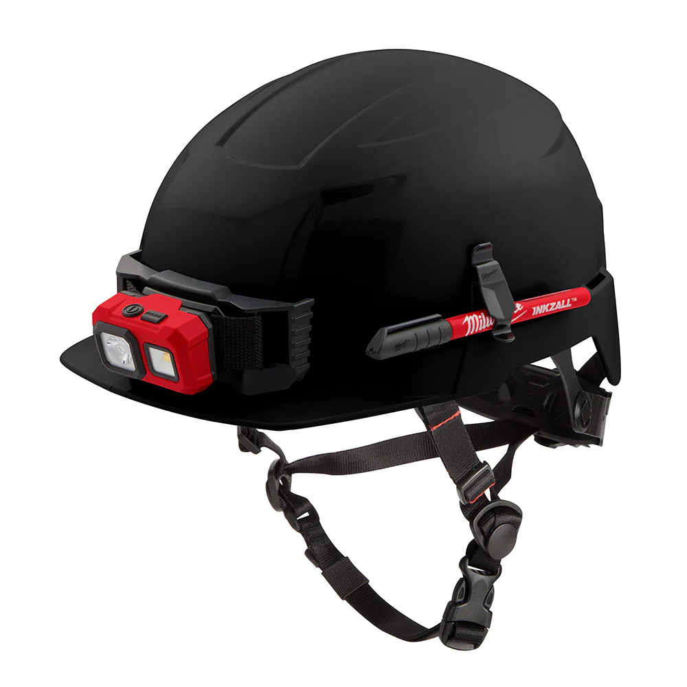 Milwaukee 48-73-1331 BOLT Black Front Brim Safety Helmet (USA) - Type 2, Class E, Non-Vented - Mactool Shop
