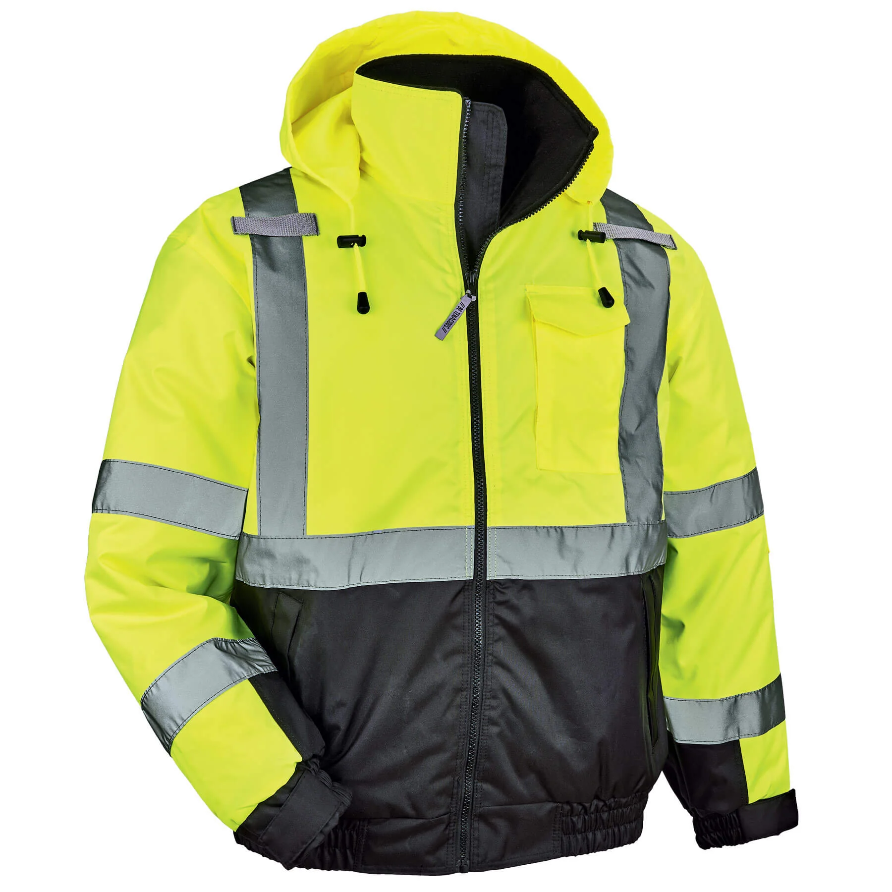 Ergodyne 25625 GloWear 8377 Type R Class 3 Quilted Bomber Jacket, XL, HV Lime - Mactool Shop