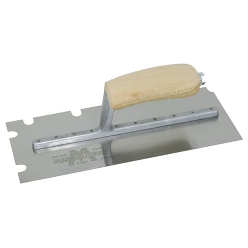 MarshallTown 5705S 10725 - 11 X 4 1/2 Notched Trowel 3/16 X 3/16 X 5/8 U Wood Handle - Mactool Shop