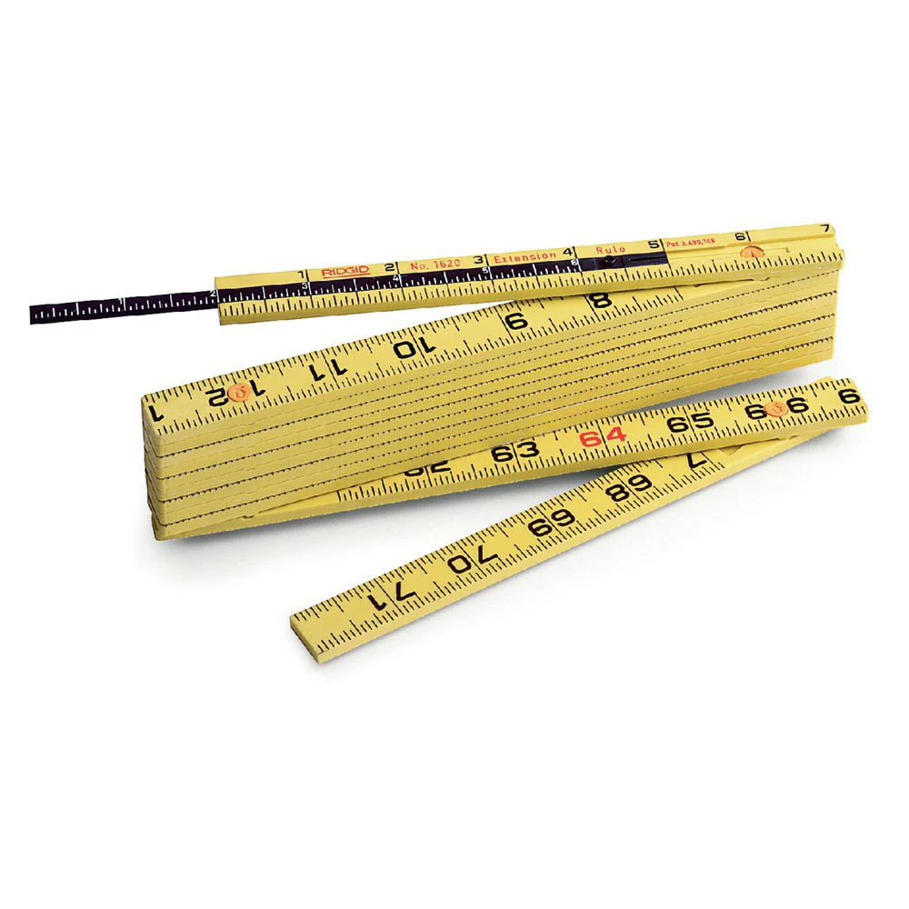 RIDGID 73360 1620 Heavy Duty Extension Fiberglass Folding Ruler, 6' - Mactool Shop