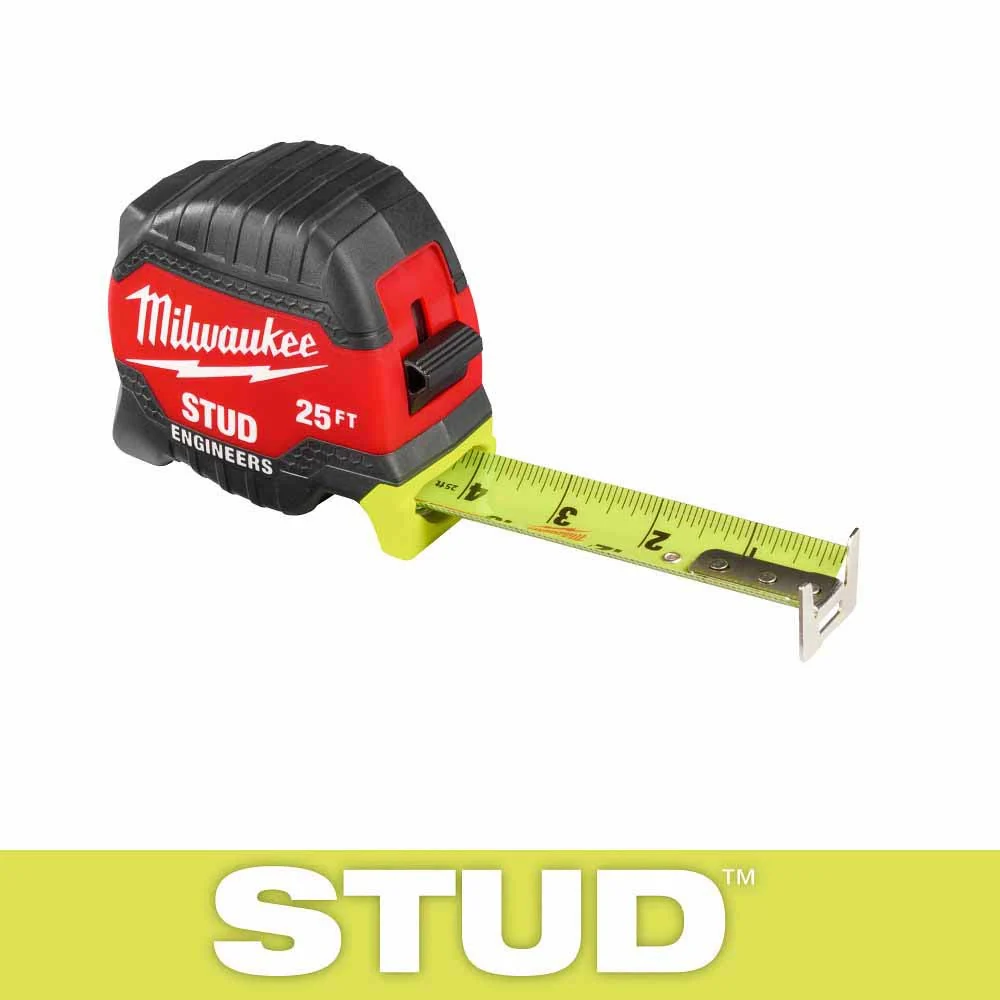 Milwaukee 48-22-1425E 25ft STUD Tape Measure with Engineer's Scale - Mactool Shop