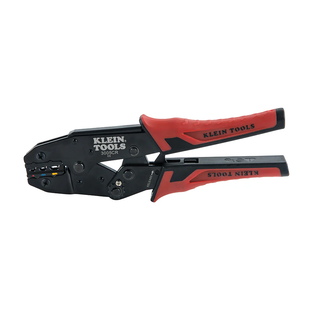 Klein 3005CR Ratcheting Crimper, 10-22 AWG - Insulated Terminals - Mactool Shop