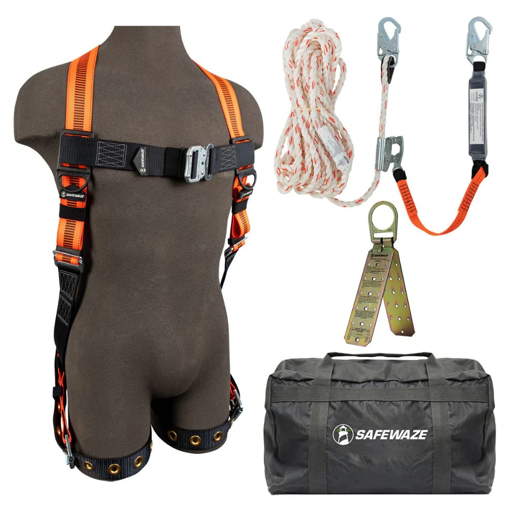 Safewaze 021-3216 V-LINE Bag Roof Kit: FS99185-E Harness, 018-7005 VLL, FS870 Anchor, FS8175 Bag - Mactool Shop