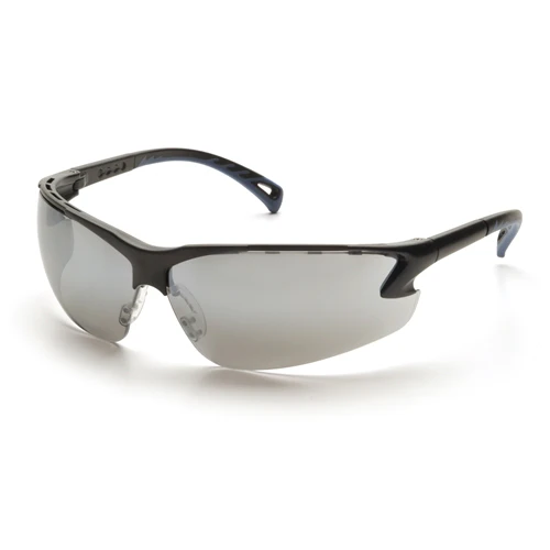 Pyramex SB5770D Venture 3 Eyewear Silver Mirror Lens with Black Frame - Mactool Shop