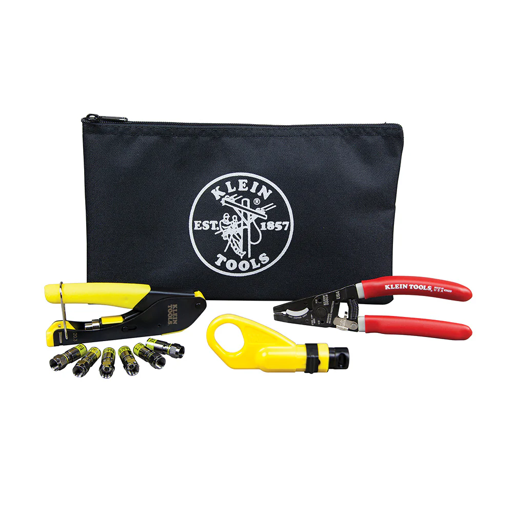 Klein VDV026211 Coax Cable Installation Kit with Zipper Pouch - Mactool Shop