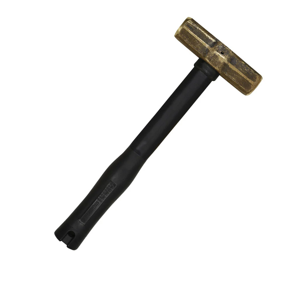 Klein 7HBRFRH10 Brass Sledge Hammer, Rubber Handle, 10-Pound - Mactool Shop