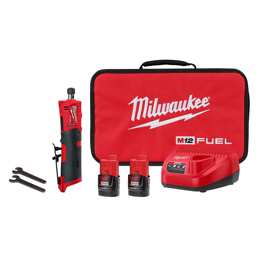 Milwaukee 2486-22 M12 FUEL Straight Die Grinder, 2 Battery Kit - Mactool Shop
