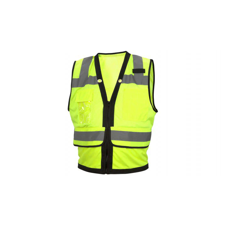 Pyramex RVZ2810X2 Safety Vest - Hi-Vis Lime with Black Trim - Size 2X Large - Mactool Shop