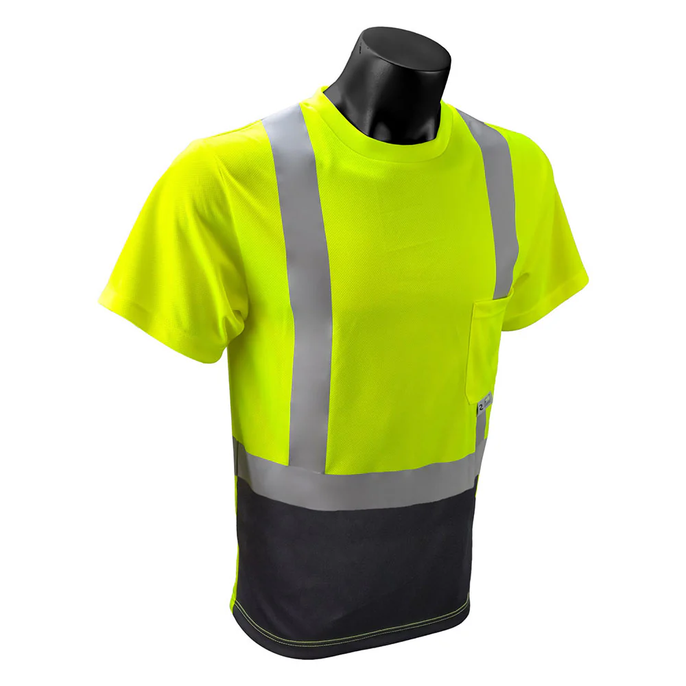 Radians ST11B-2PGS-2X Class 2 Black Bottom Short Sleeve T-Shirt Green 2X - Mactool Shop