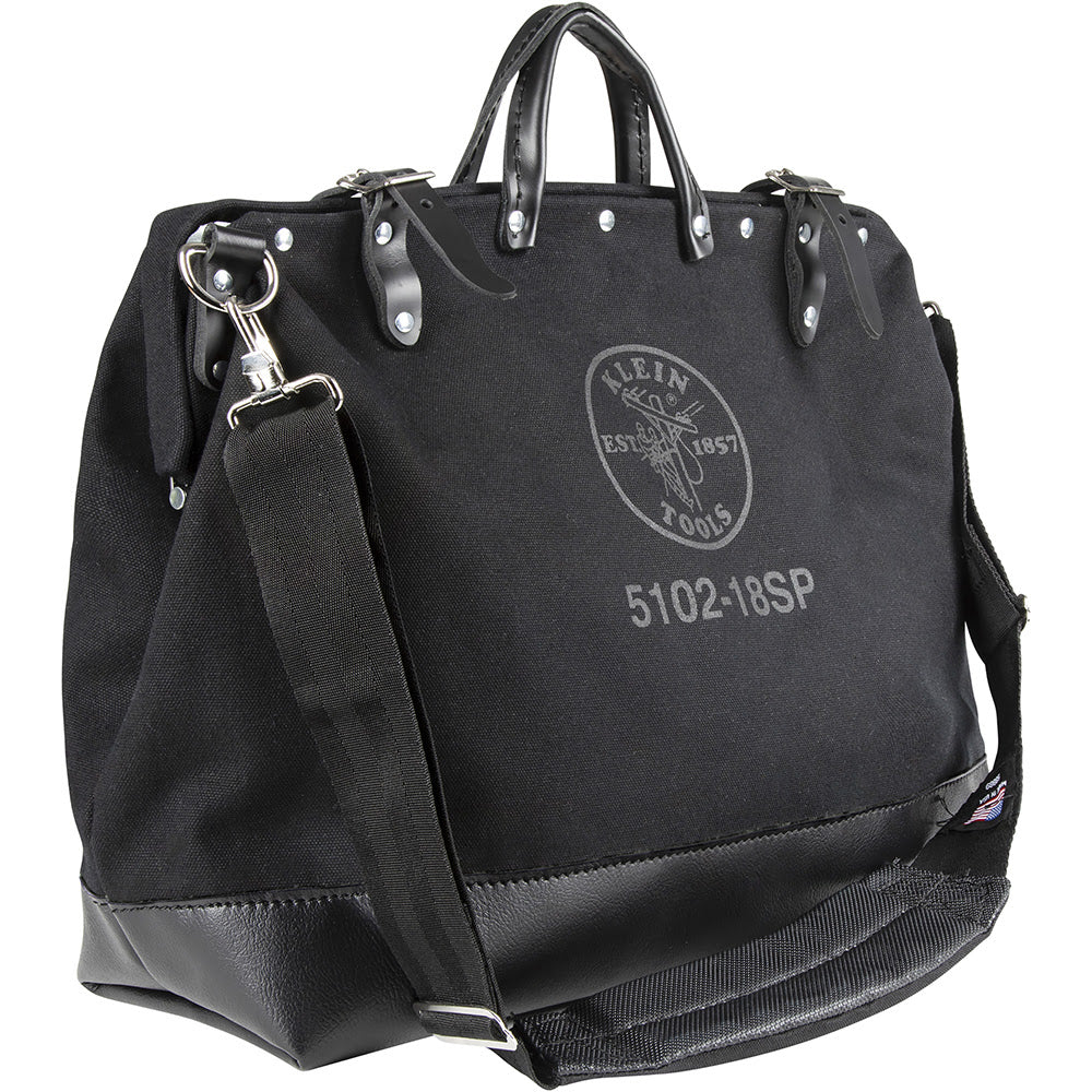 Klein 510218SPBLK Deluxe Black Canvas Tool Bag, 18