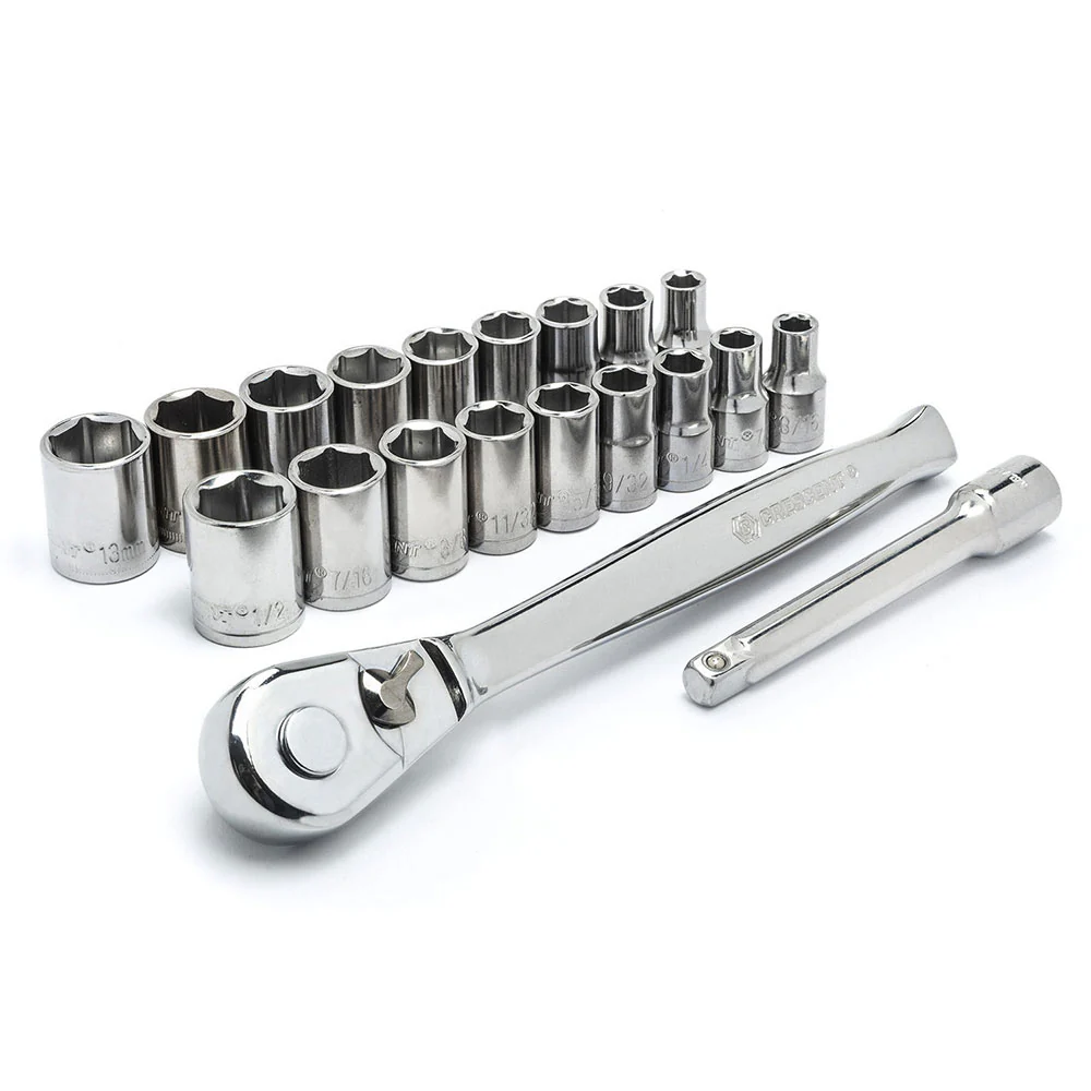 Crescent CSWS1N 20 Pc. 1/4 Dr 6 Point Standard SAE/Metric Mechanics Tool Set - Mactool Shop