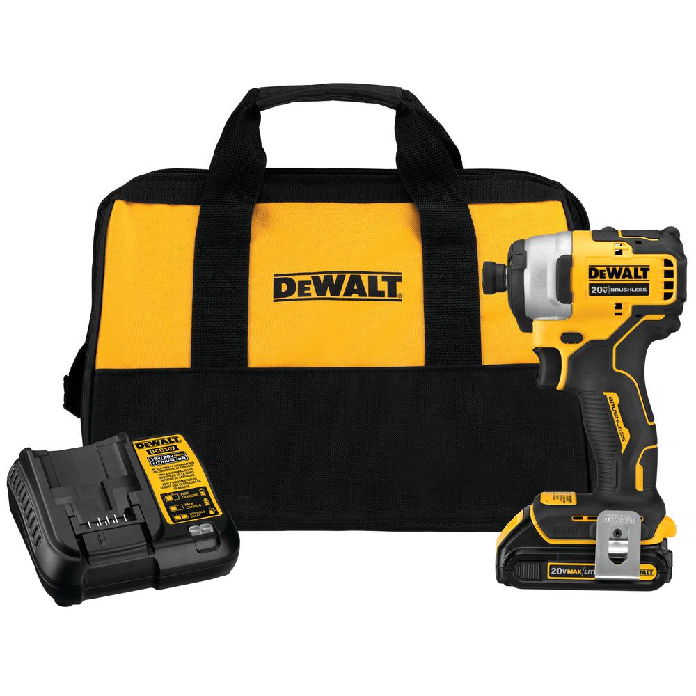DeWalt DCF809C1 ATOMIC 20V Max Compact Brushless Impact Driver, Kit - Mactool Shop