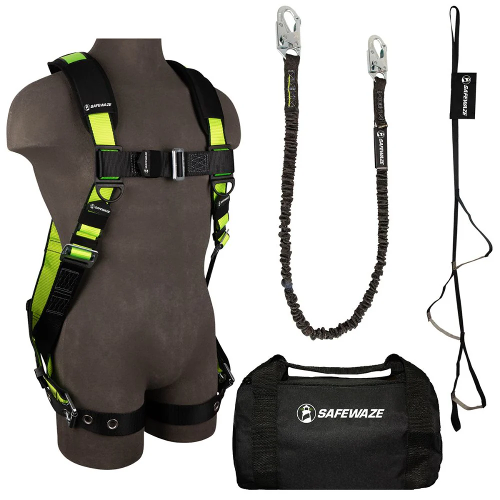 Safewaze 018-3000 PRO Bag Kit: FS185-S/M Harness, FS580 Lanyard, FS902 Trauma, FS8125 Bag, S/M - Mactool Shop