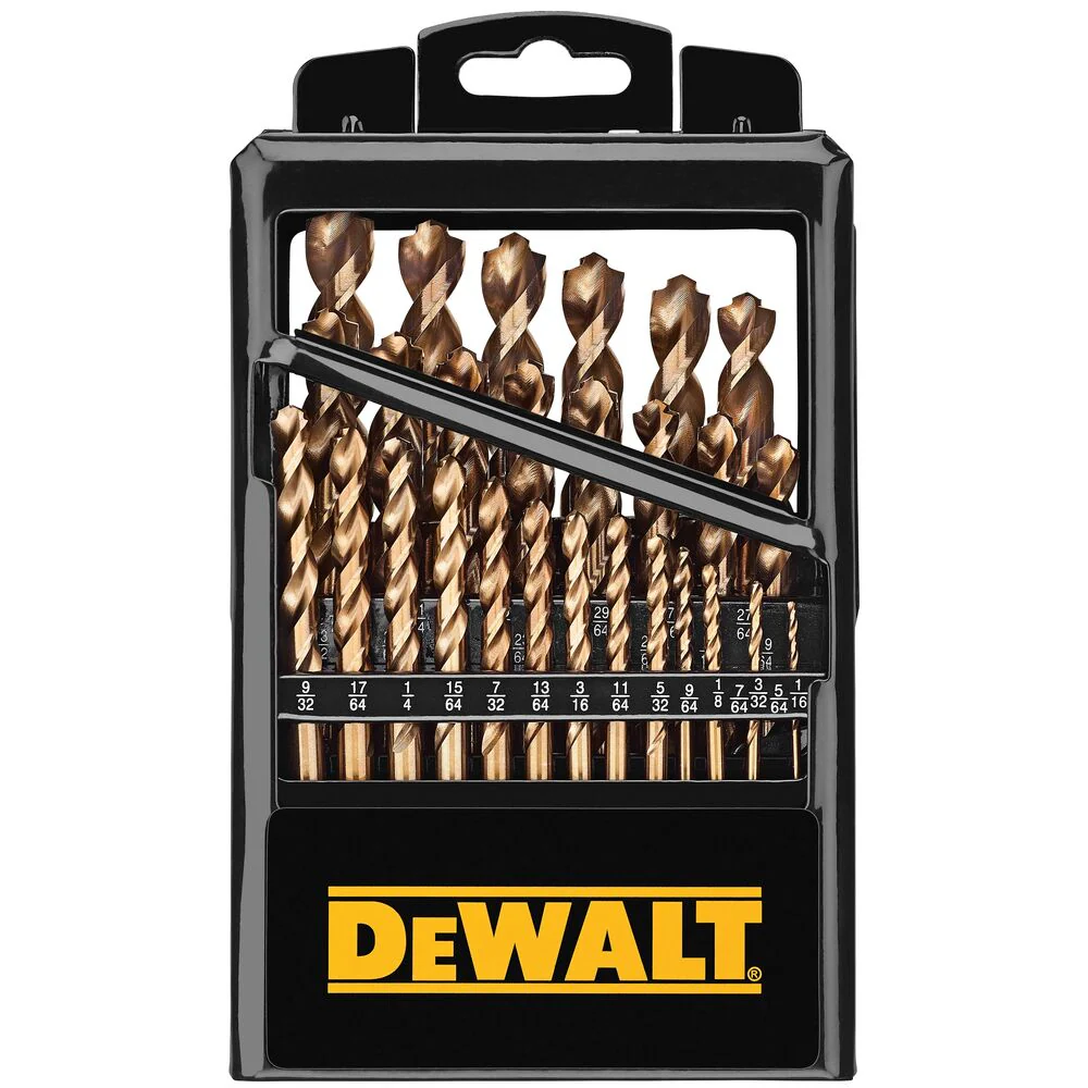DeWalt DWA1269 29-Piece Pilot Point Industrial Cobalt Alloy Steel Drill Bit Set 1/16