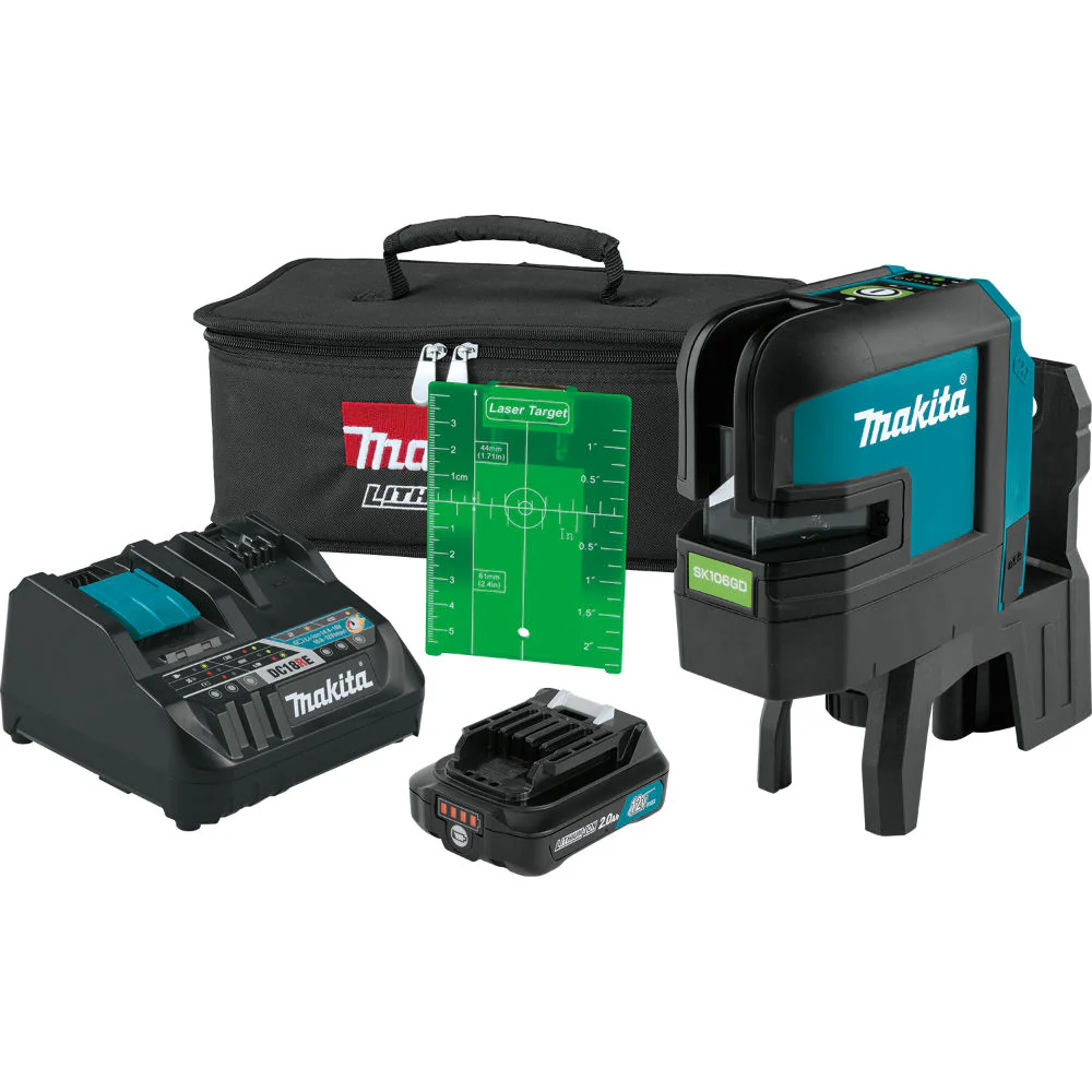 Makita SK106GDNAX 12V Max CXT Self-Leveling Cross-Line/4-Point Green Laser - Mactool Shop