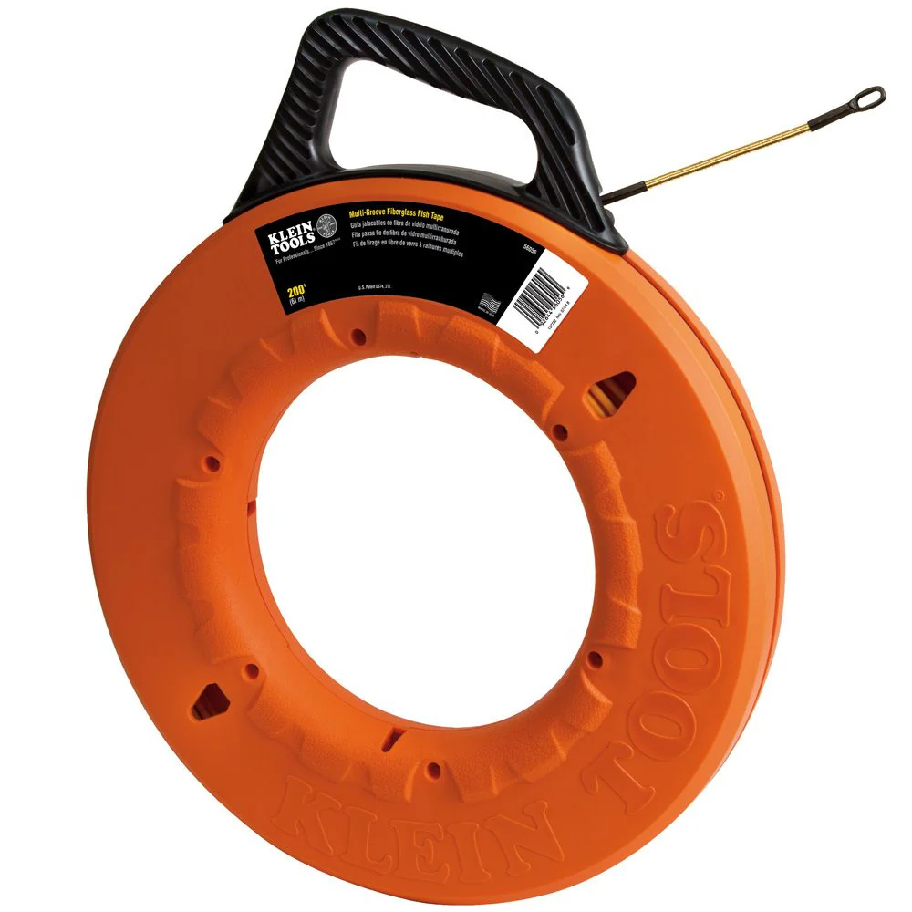 Klein 56056 Multi-Groove Fiberglass Fish Tape 200' - Mactool Shop