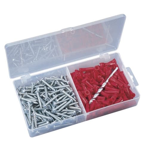 IDEAL 90-051 Flange-Type Plastic Anchor Kit, Contents: (100) #6-8-10x7/8