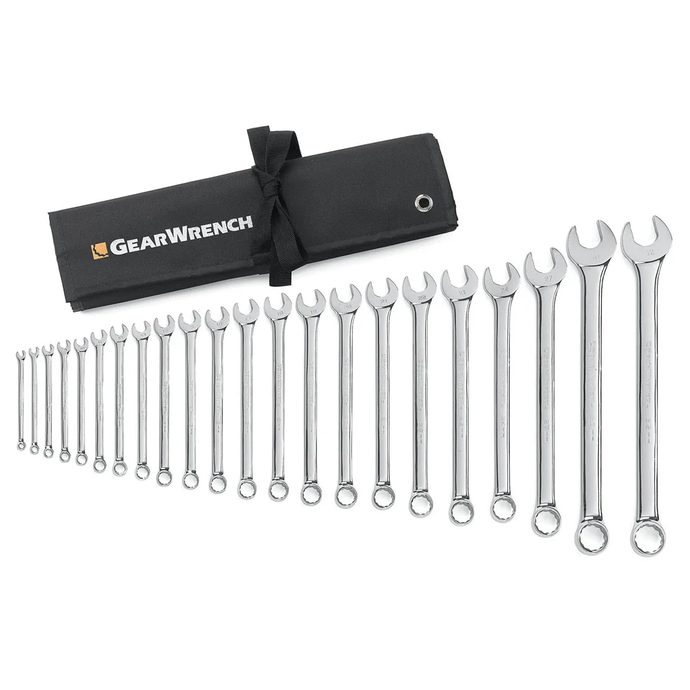 GearWrench 81916 22 Pc. 12 Point Long Pattern Combination Metric Wrench Set - Mactool Shop