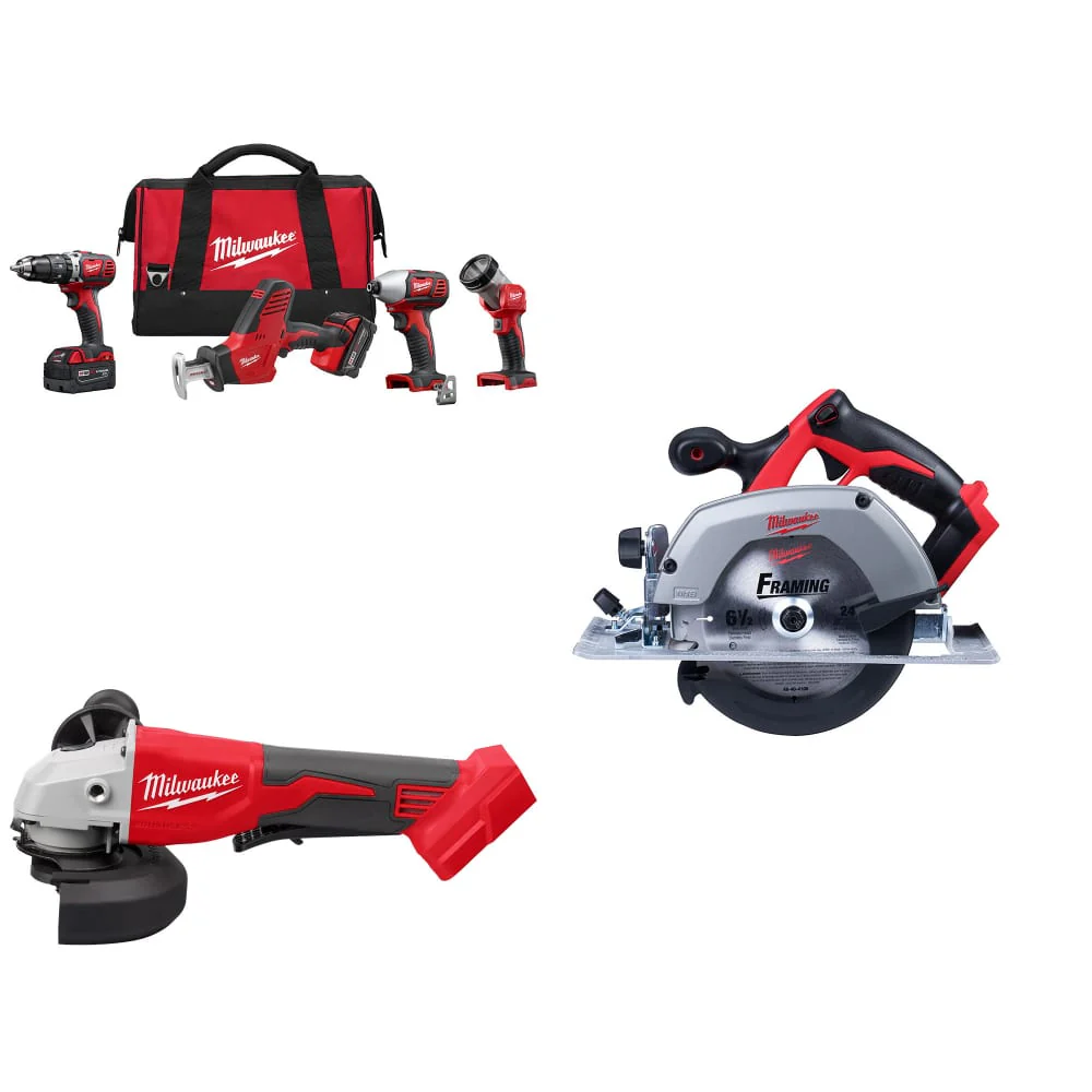 Milwaukee 2695-24 M18 4-Tool Combo Kit w/ FREE 2686-20 M18 Grinder & Circ Saw - Mactool Shop