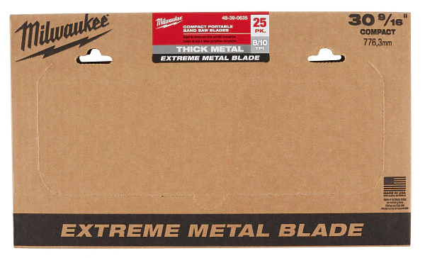Milwaukee 48-39-0635 30-9/16 in. 8/10 TPI COMPACT EXTREME THICK METAL BAND SAW BLADE 25PK - Mactool Shop