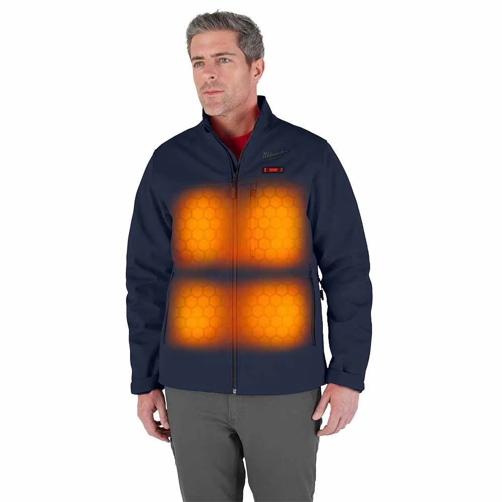 Milwaukee M100U-21 M12 Heated Blue Toughshell Jacket with (1) 3.0 Ah Battery and Charger - Mactool Shop