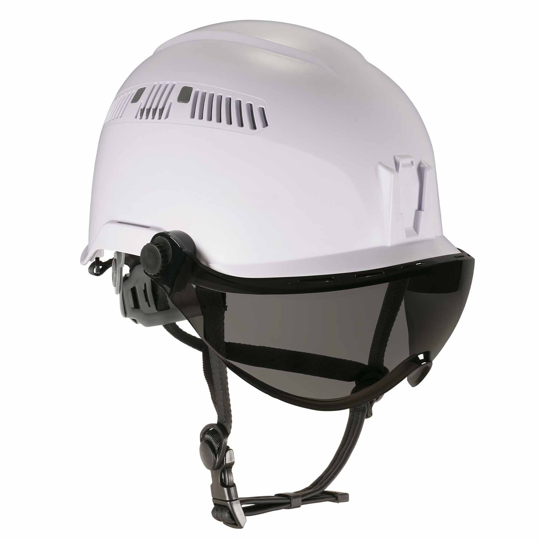 Ergodyne 60220 8975V Anti-Fog Smoke Lens White Class C Safety Hard Hat Helmet + Visor - Mactool Shop