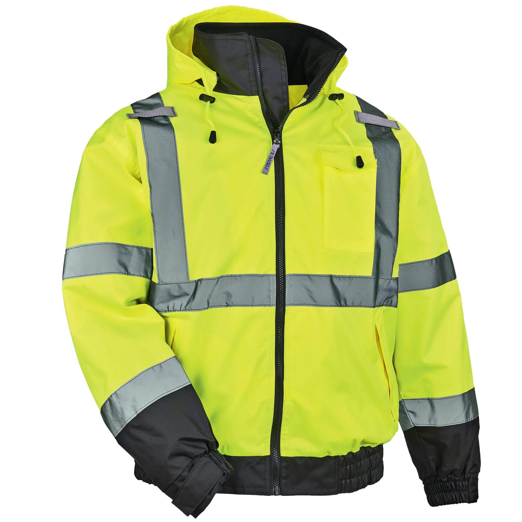 Ergodyne 24479 GloWear 8379 Type R Class 3 Fleece Lined Bomber Jacket, 5XL, HV Lime - Mactool Shop