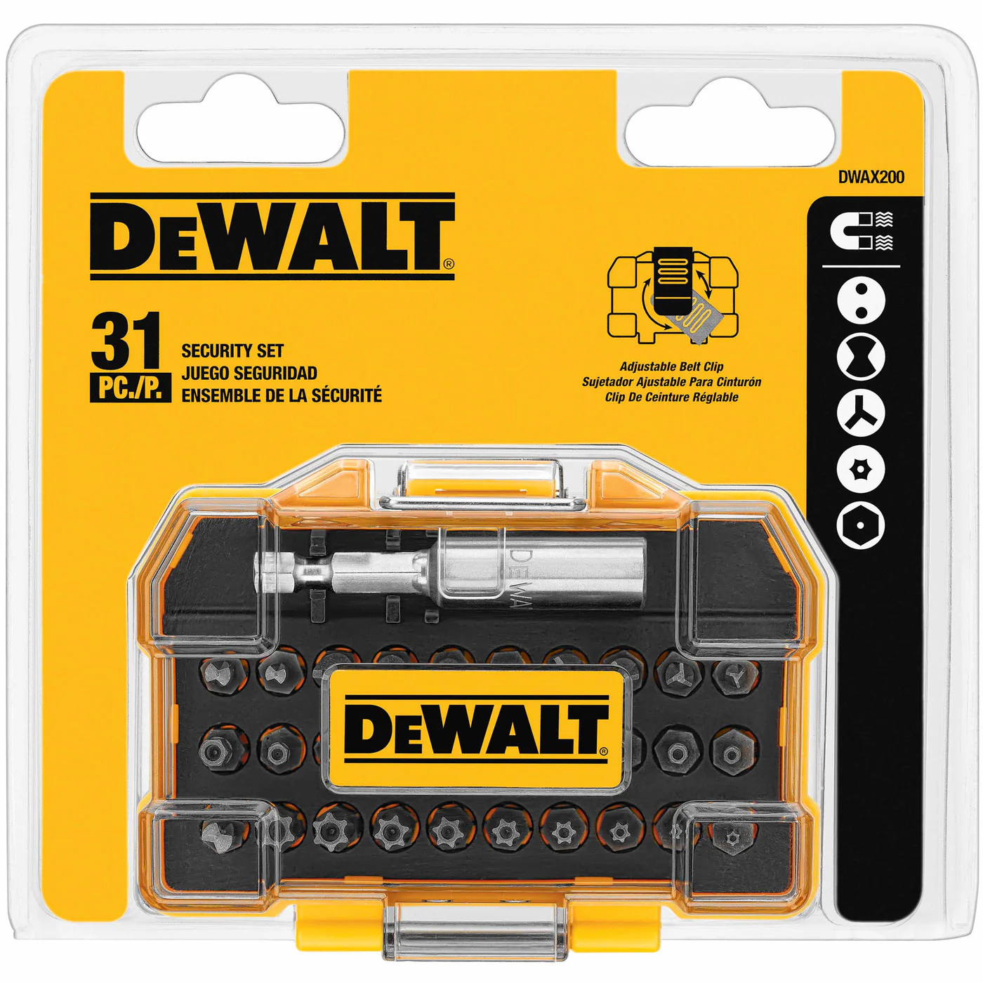 DeWalt DWAX200 31 Piece Assorted Tamperproof Security Bit Set - Mactool Shop