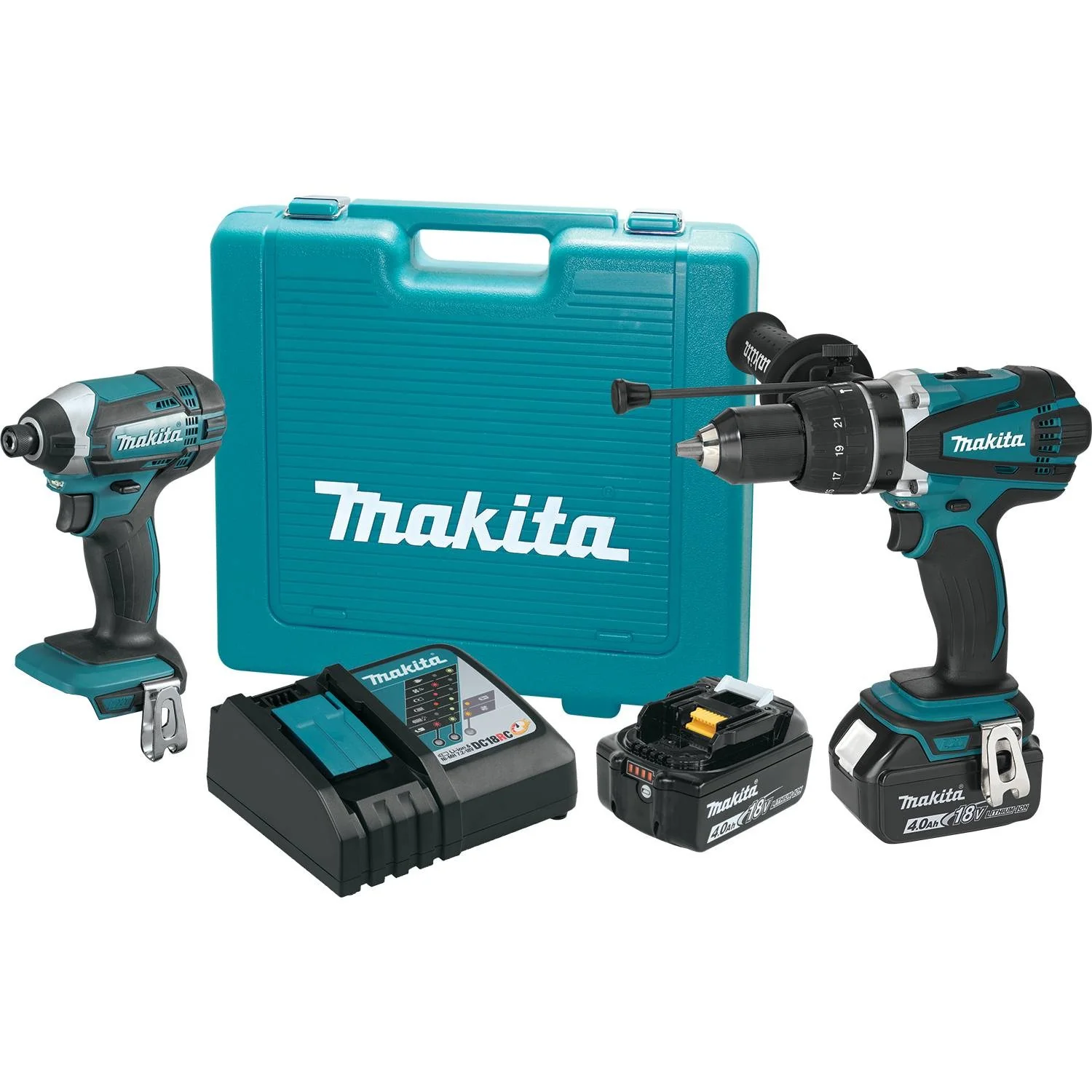 Makita XT263M 18V LXT Li-Ion Cordless 2-Piece Combo Kit (Hammer Drill/ Impact Driver) 4.0 Ah - Mactool Shop