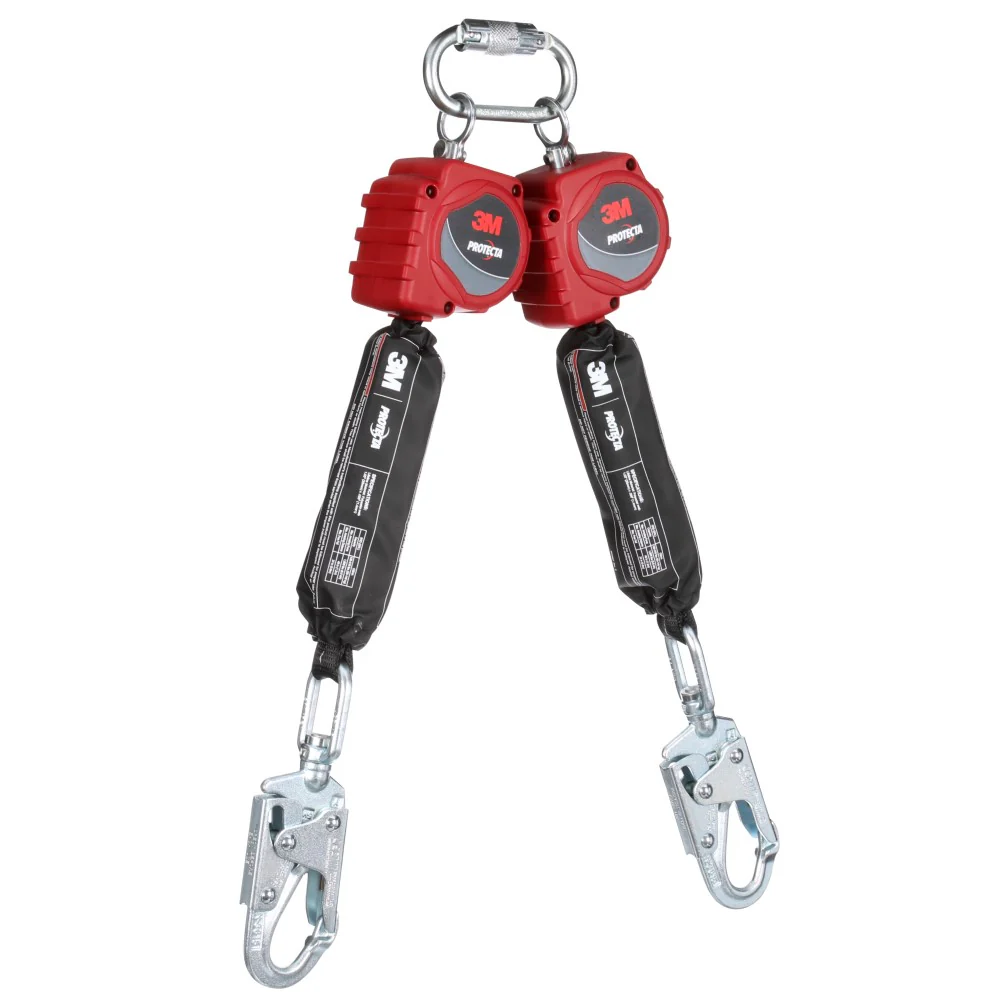 DBI Sala 3100511 Protecta Twin-Leg Self-Retracting Lifeline, Web, Swivel Snap Hooks, 6' - Mactool Shop