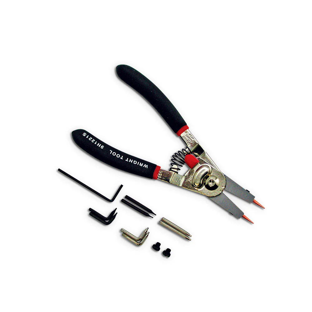 Wright Tool 9H1221S Retaining Ring Pliers w Adjustable Stop and Replaceable Tips - Mactool Shop