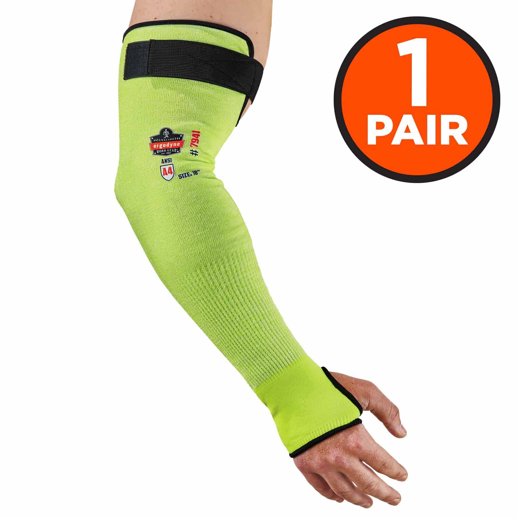 Ergodyne 17943 7941-PR 18 in Lime CR Protective Arm Sleeve 1-Pair - Mactool Shop