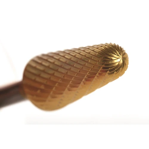 Champion SL3 Champion 14° Taper Radius End SL3 TiN Coated Double Cut Carbide Bur - Mactool Shop