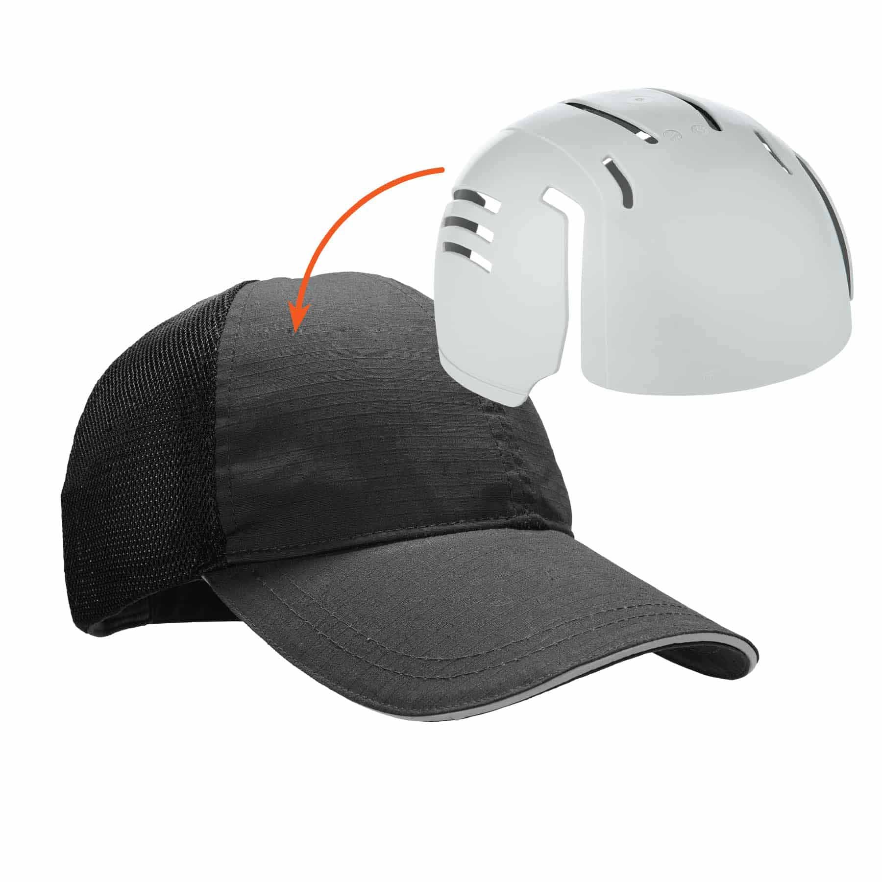 Ergodyne 23402 8946 Hat w/ Insert Black Baseball Cap + Bump Cap Insert - Mactool Shop
