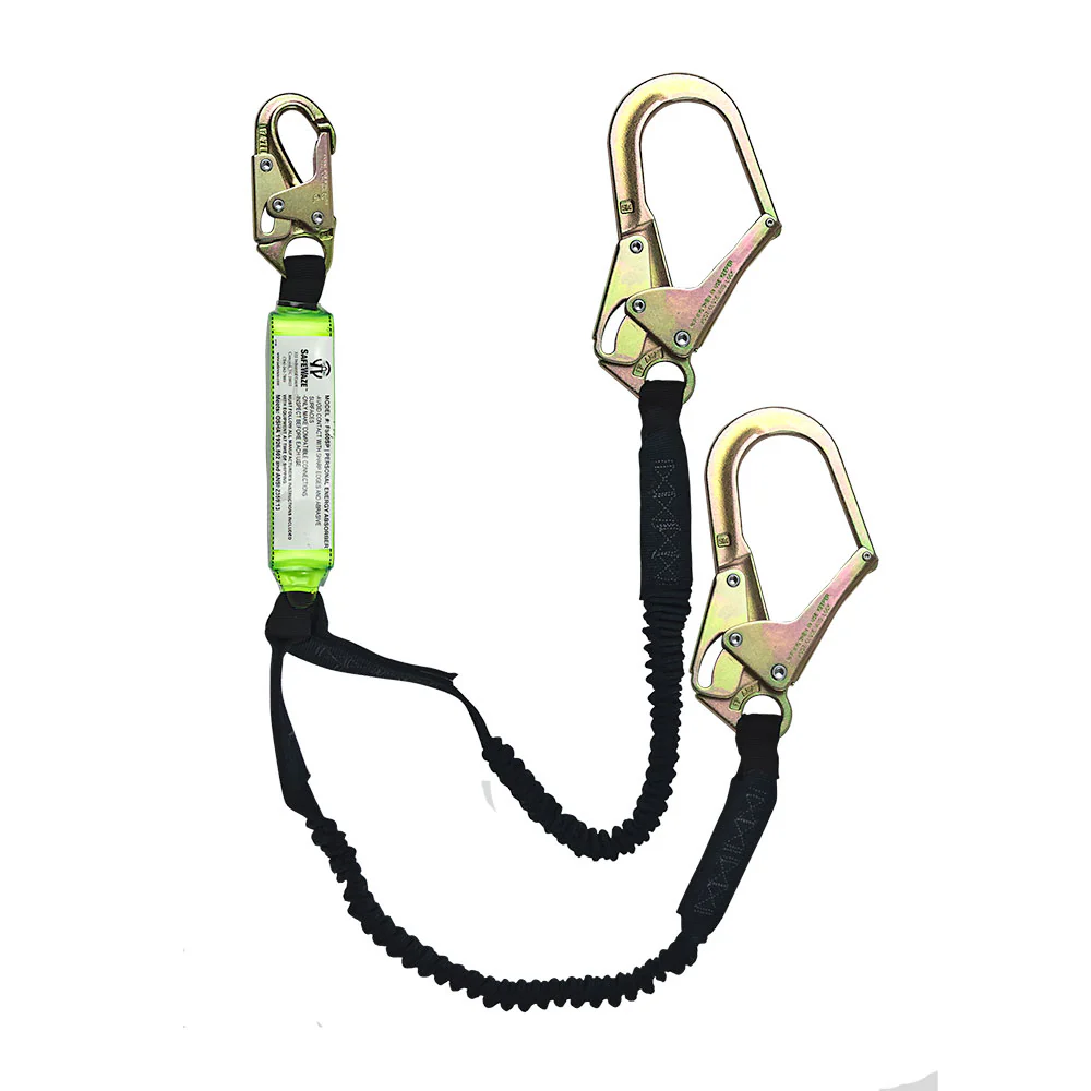 Safewaze FS576 6' Stretch Energy Absorbing Lanyard With Rebar Hooks - Mactool Shop