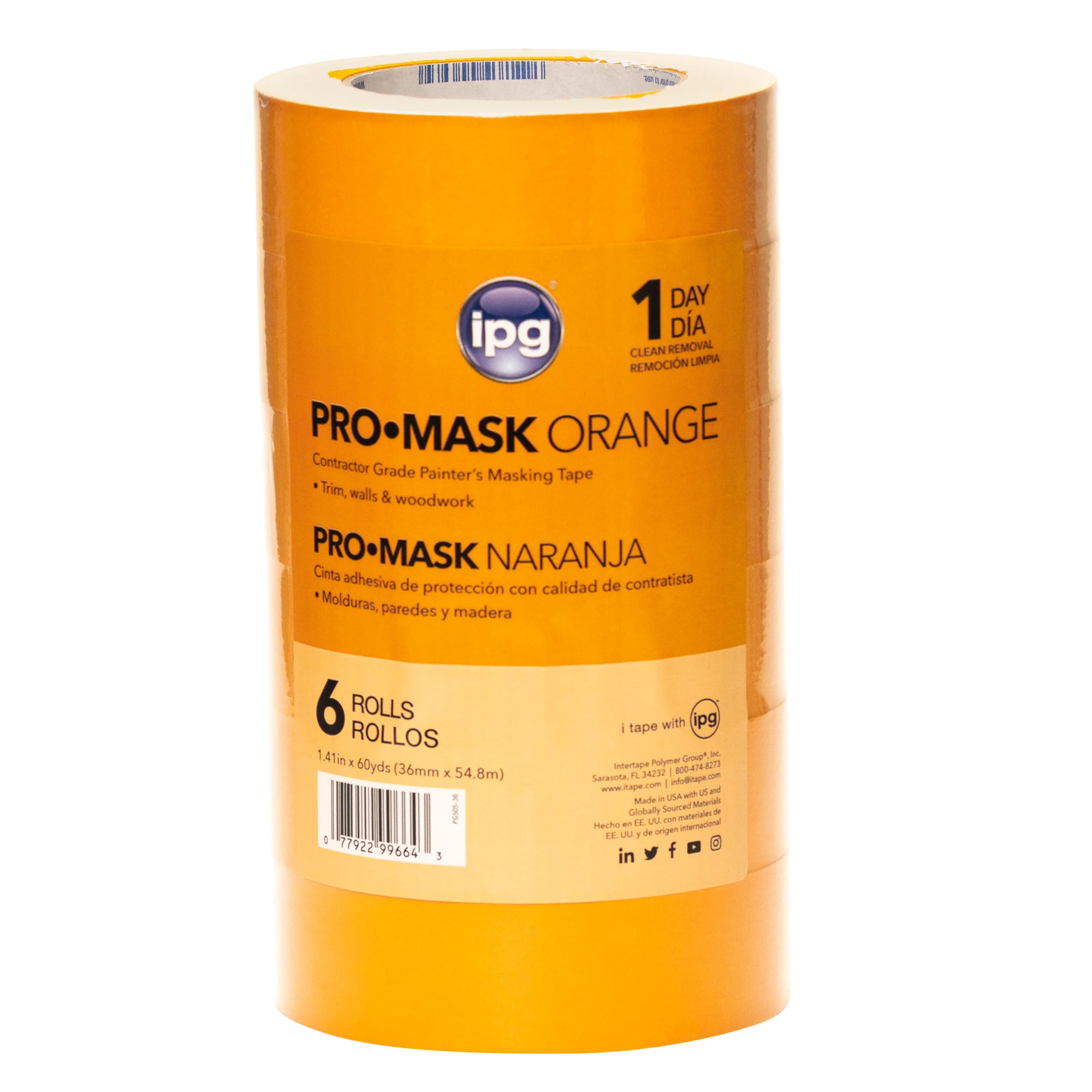 Intertape 99664 PG505 Utility Paper Masking Tape - Orange 36MM X 54.8M IPG-PL 24 - Mactool Shop